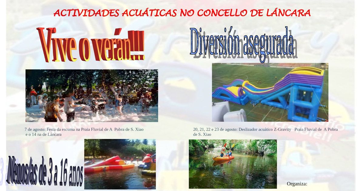 cartel actividades acuaticas lancara