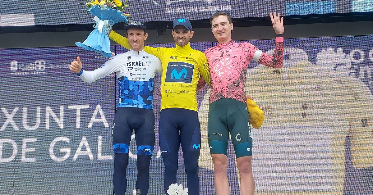 Podio da clasificación xeral con Alejandro Valverde como líder