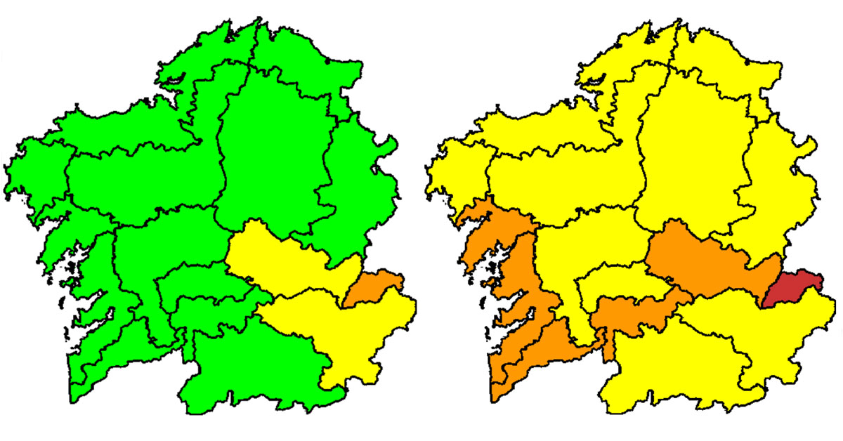 mapa galicia onda calor