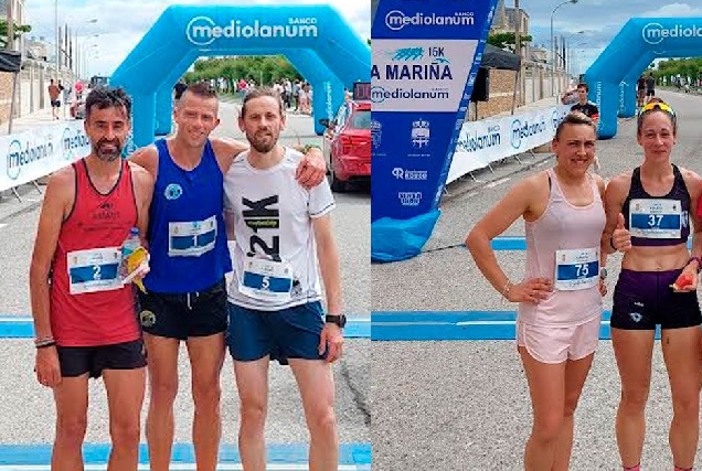 ganadores carreira Cristian Expósito e Carla Trillo gañan a 15K A Mariña Banca Mediolanum