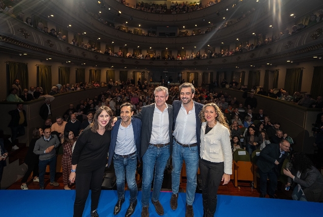 Alfonso Rueda e Diego Calvo no mitin de Ferrol celebrado onte