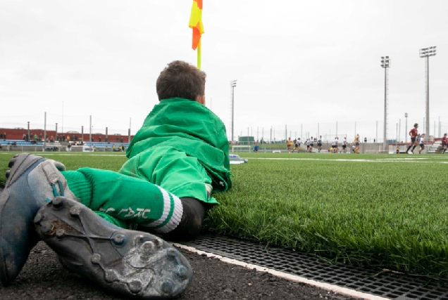 Imaxe dun partido de fútbol nos campos da Torre na Coruña