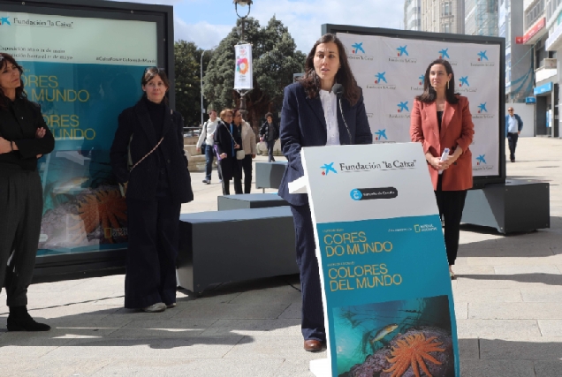 Imaxe da concelleira Noemí Diaz na presentación da exposición