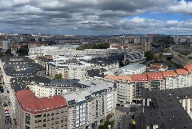 Imaxe aérea do barrio de Matogrande na Coruña