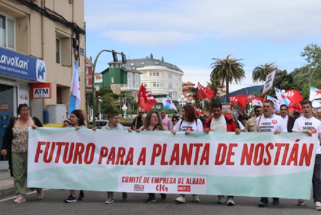 Imaxe dunha manifestación dos traballadores de Nostián